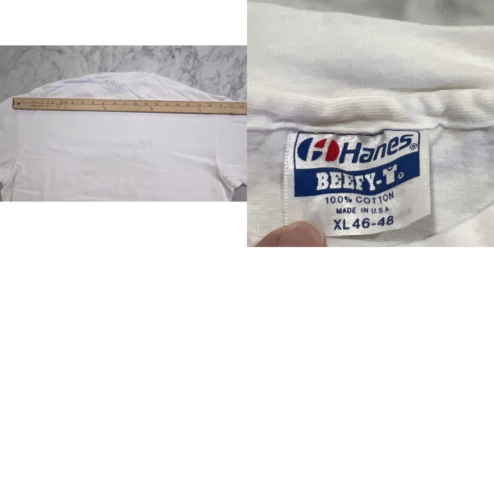 Hanes VINTAGE 1989 Cal Poly San Luis Obispo Shirt XL Poly Royal Graphic Single Stitch Hanes White Cotton Short Sleeve Unisex 1980s Sportswear Size US XL / EU 56 / 4 - 8 Thumbnail