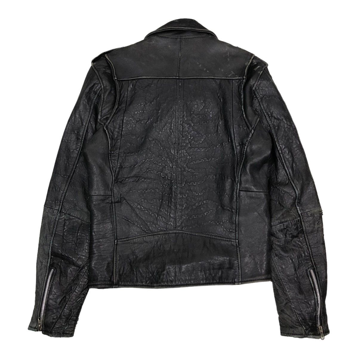 Toyo Enterprises 🔥VINTAGE LEATHER BIKER JACKET DOUBLE BREAST Size US S / EU 44-46 / 1 - 2 Thumbnail