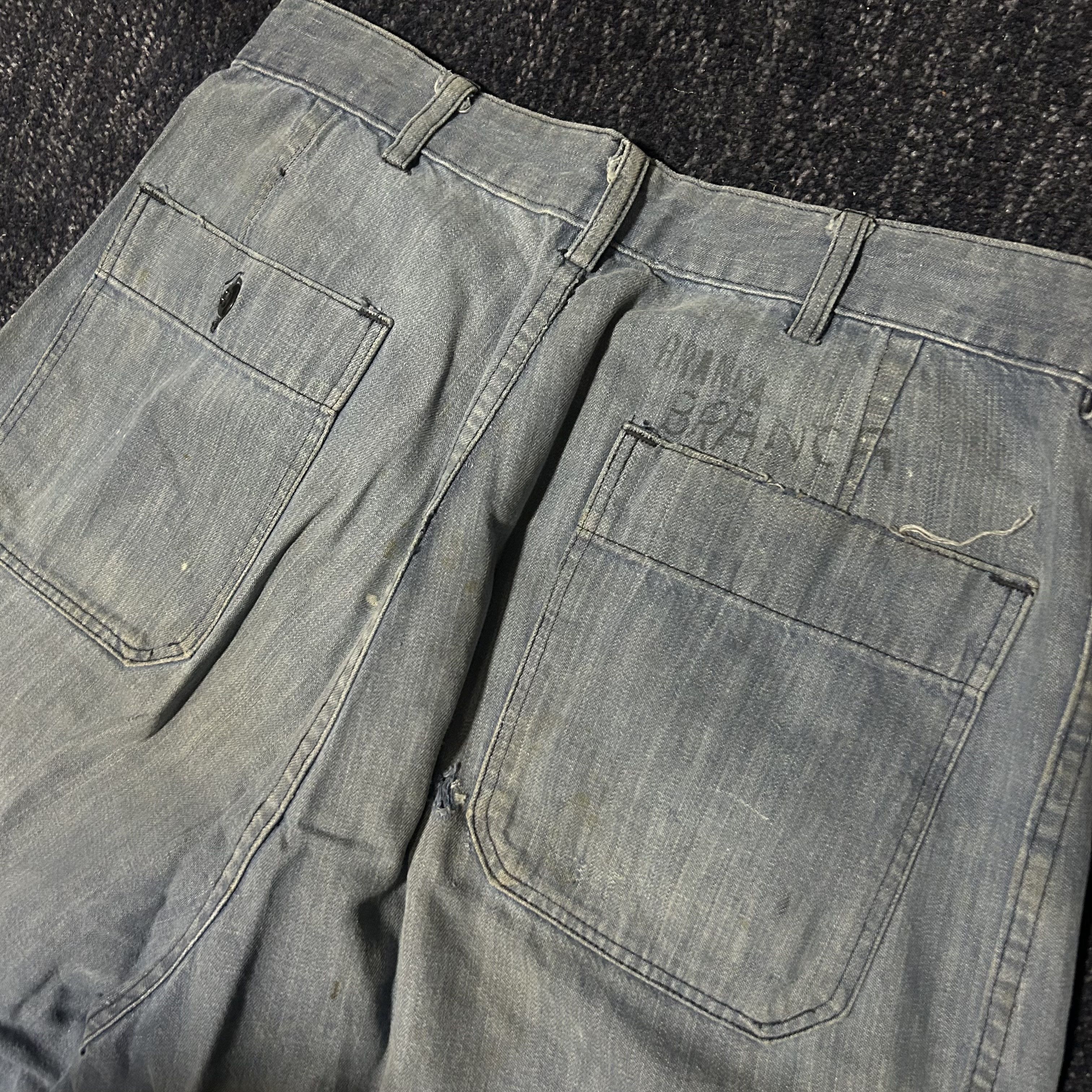 Vintage Vintage 50s Blue Seafarer Selvedge Navy Bell Bottom Jeans Size US 28 / EU 44 - 3 Thumbnail