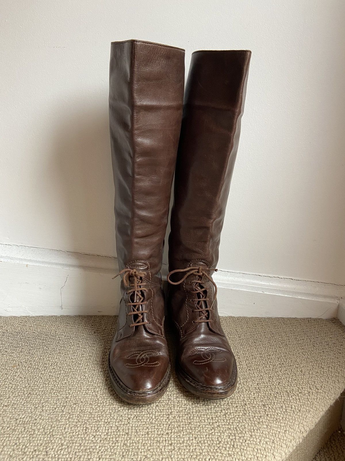 Chanel Chanel Leather Riding Boots Size US 7 / IT 37 - 2 Thumbnail