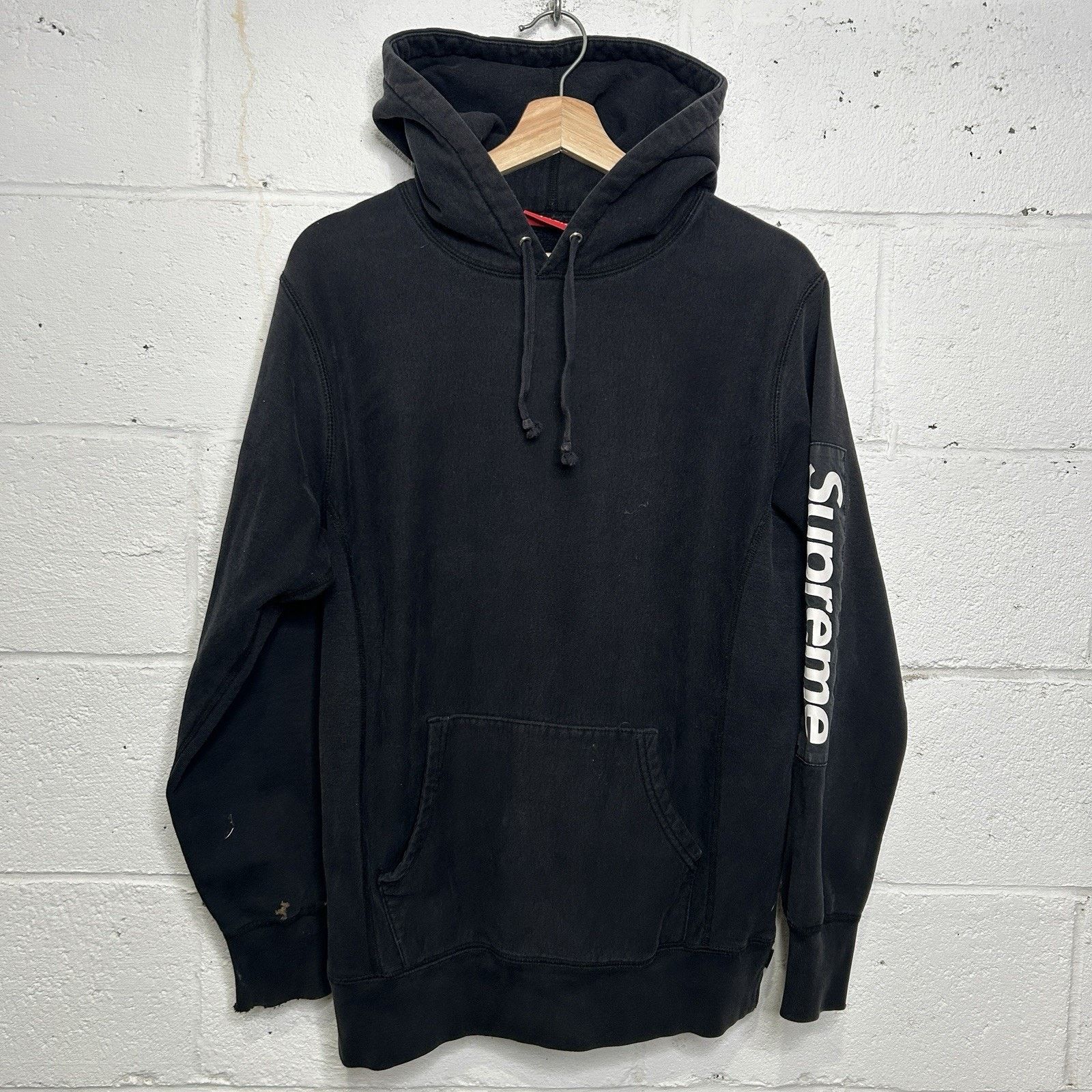 Supreme Supreme Street Hype Patch Sleeve Pullover Hoodie “Black” Size US M / EU 48-50 / 2 - 1 Thumbnail