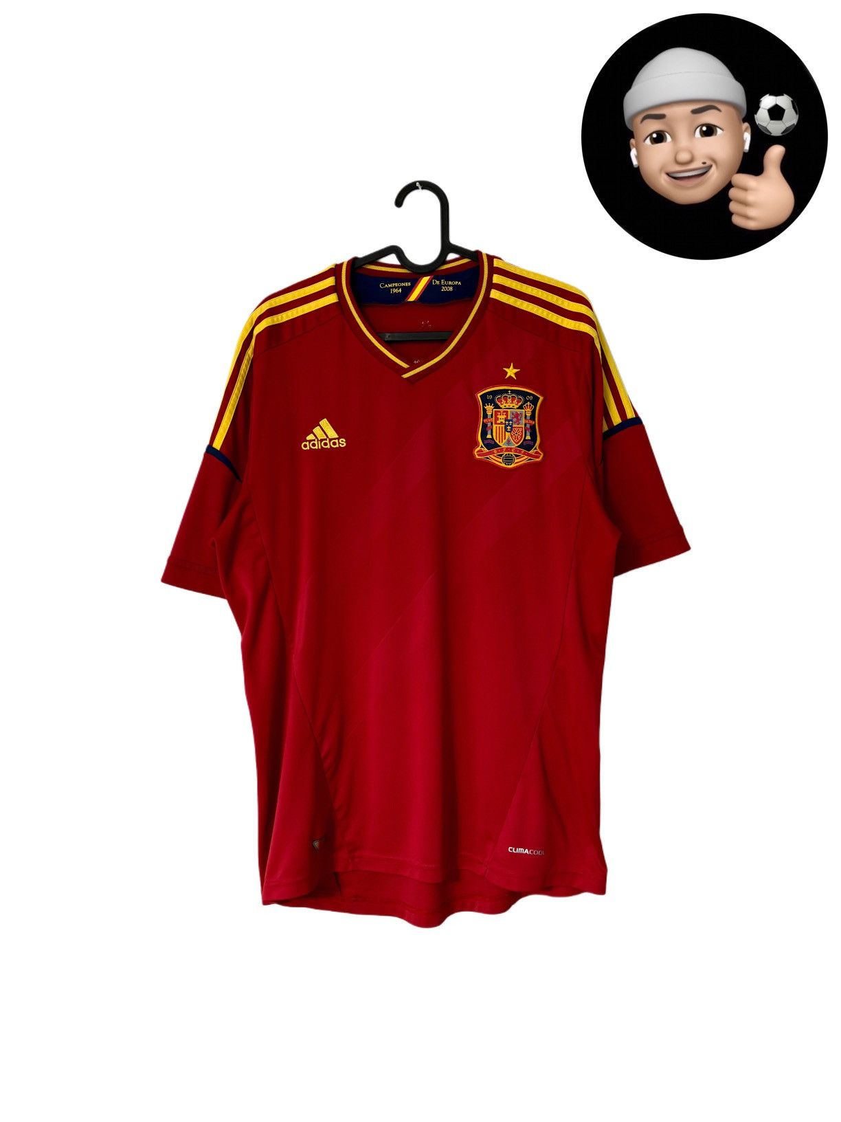 Adidas 2012 2014 Spain National Adidas Home Kit Soccer Jersey Shirt Size US M / EU 48-50 / 2 - 1 Thumbnail