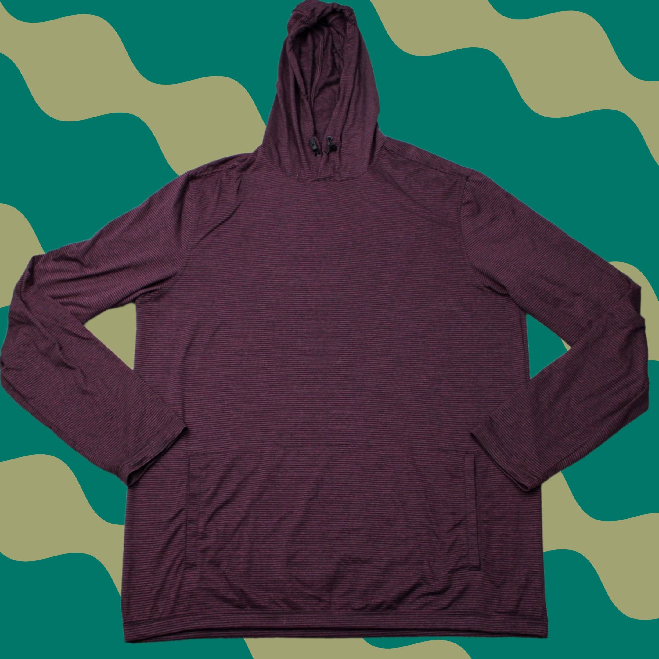 Vintage 01. Algo Hoodie Mens Large Red/Black 01. Performance Quick Dry UV SPF 40+ Stretch Shirt Hooded Pullover Size US L / EU 52-54 / 3 - 1 Thumbnail