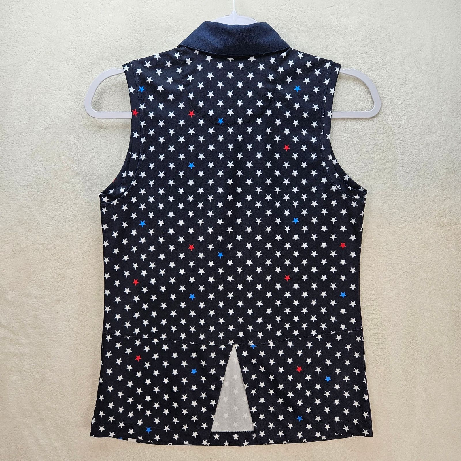 Walter Steiger LADY HAGEN WOMEN'S XS STAR GEO AOP NAVY OPEN BACK SLIT SLEEV Size XS / US 0-2 / IT 36-38 - 6 Thumbnail