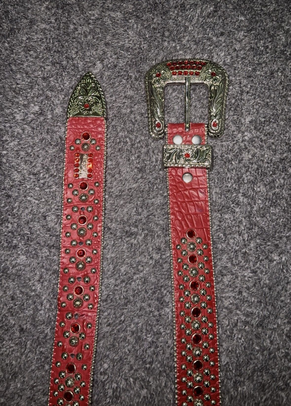 B.B. Simon Red alligator BB simon belt Size 36 - 2 Thumbnail