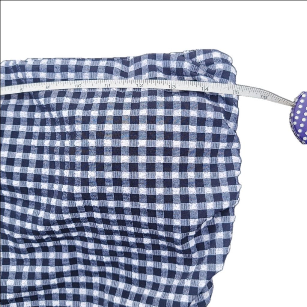J.Crew NWT J.Crew Ruched Bandeau One-Piece Swimsuit in Gingham Size ONE SIZE - 11 Thumbnail