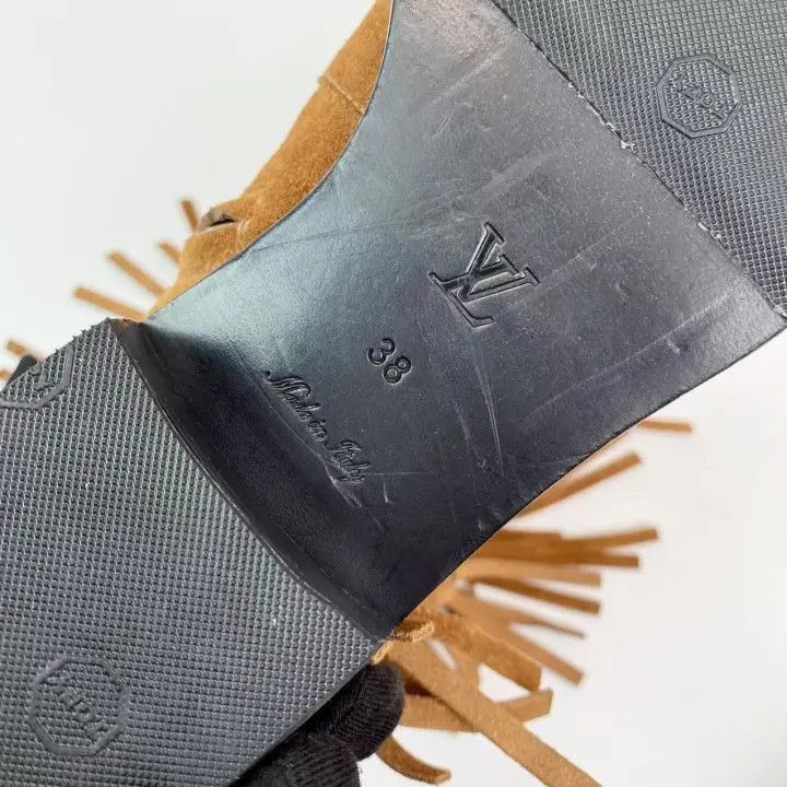 Other Louis Vuitton Fringe-Ankle Booties in Brown -2508 Size US 7 / IT 37 - 7 Thumbnail