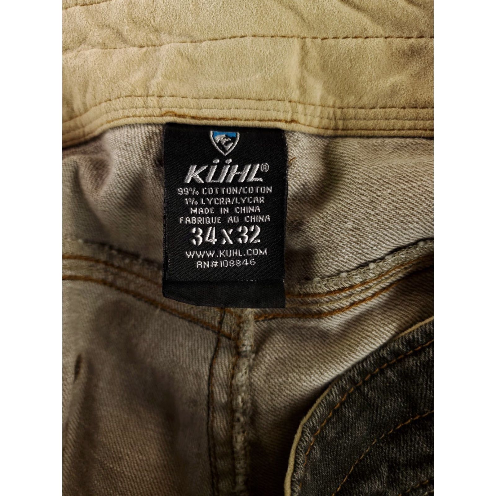 Vintage Kuhl Riot Jeans Pants Gray Mens 35 x 32 Inseam 32 Straight Brown Regular Mens Jeans Size US 35 - 4 Thumbnail