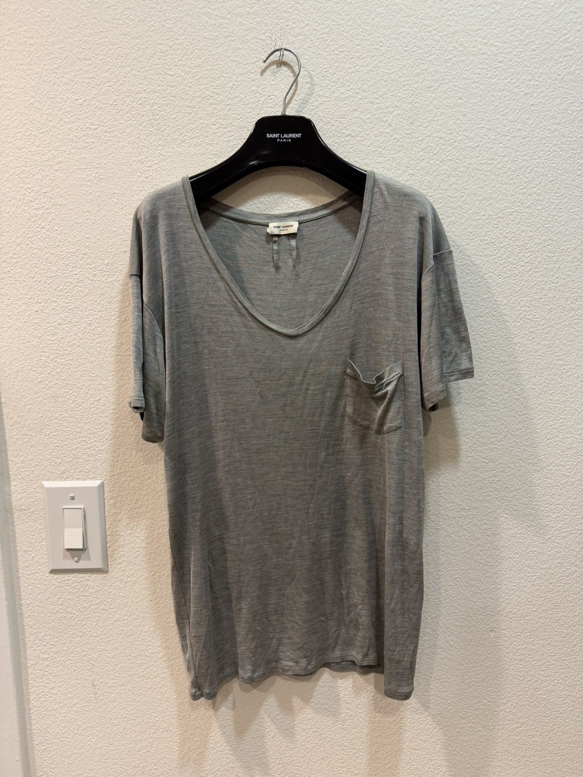 Saint Laurent Paris FW13 Silk Pocket Tee XL Size US XL / EU 56 / 4 - 1 Thumbnail