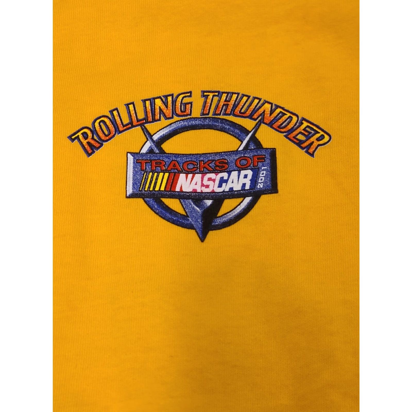 Delta VINTAGE Delta NASCAR Shirt XL Men's Yellow 100% Cotton Short Sleeve T-Shirt Racing Cars Print Size US XL / EU 56 / 4 - 4 Thumbnail