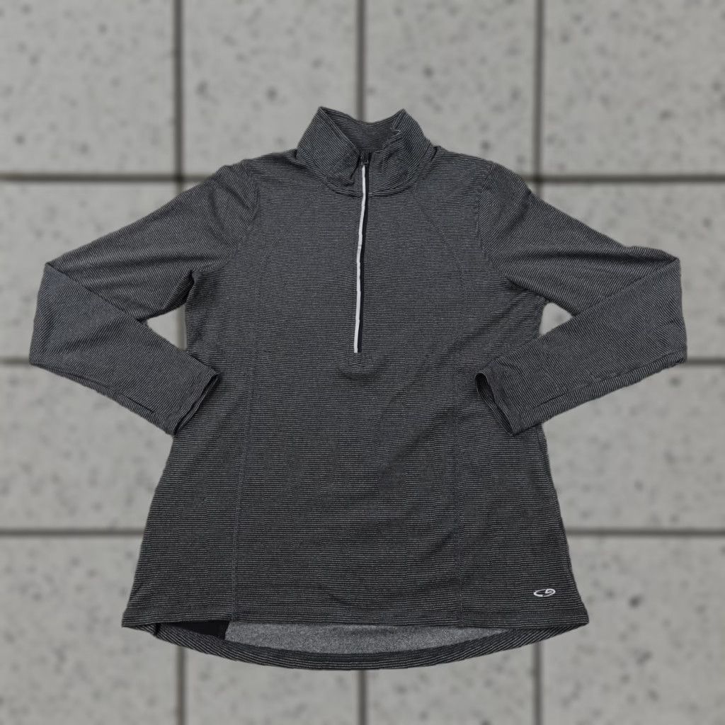 Champion Champion Sweatshirt Womens L Black Duodry Pullover Zip 1/4 Zip Casual Athletic Size L / US 10 / IT 46 - 1 Thumbnail