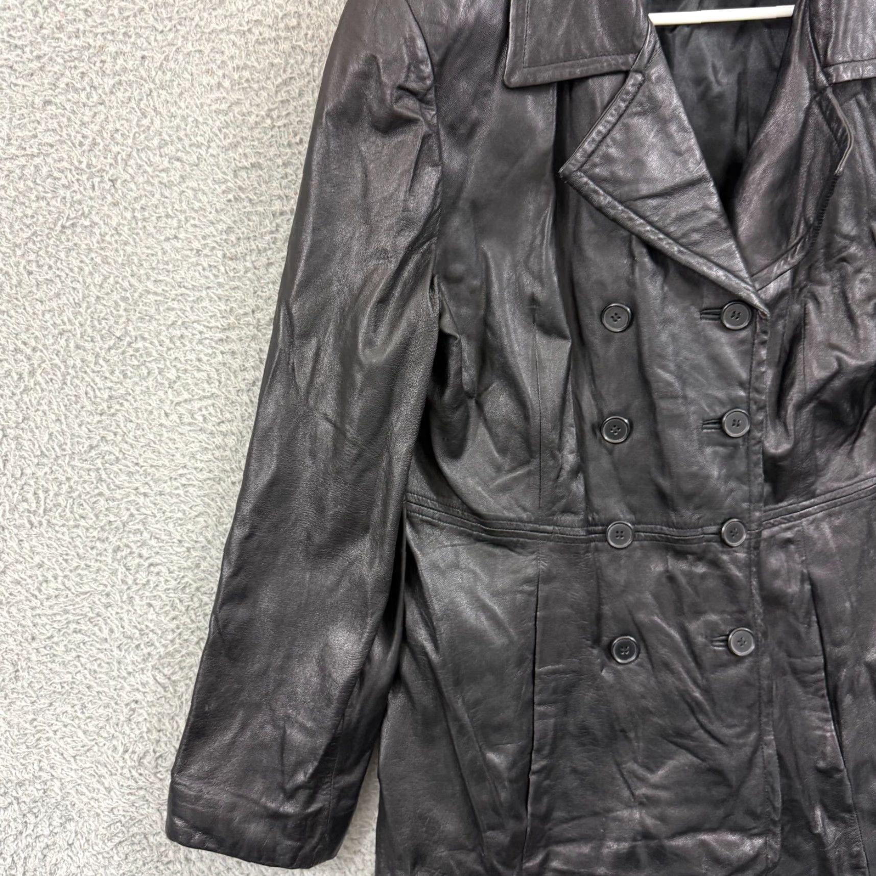 Ferrari VTG Jacqueline Ferrari Jacket Women Large Double Breasted 80s Lambskin Leather Size L / US 10 / IT 46 - 4 Thumbnail