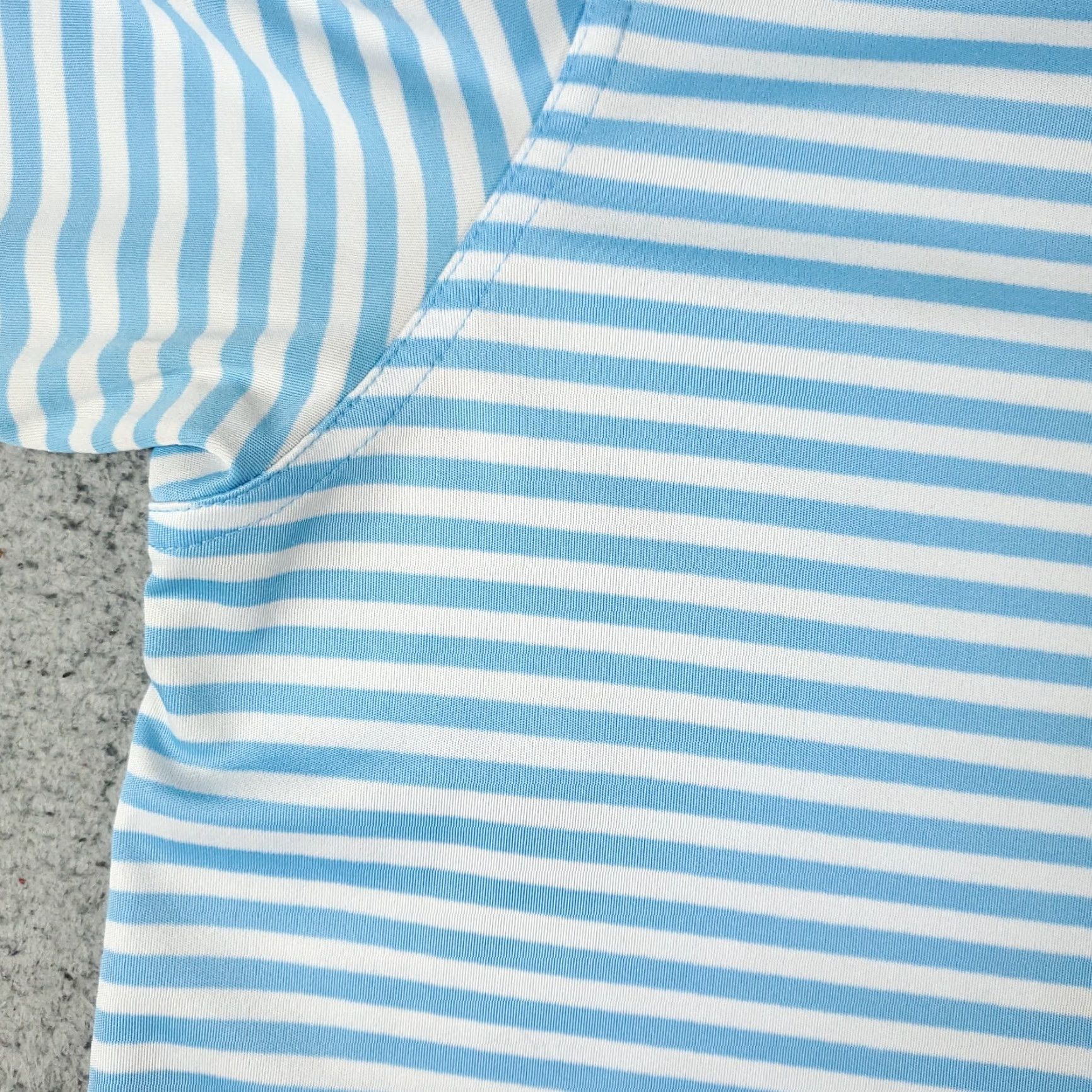 Vintage Greg Norman Polo Shirt Mens L Blue Striped Polo Shirt Casual Short Sleeve, Stained, Button, Logo, Regular Fit, Classic Preppy, Golf, Outdoor, Men Size US L / EU 52-54 / 3 - 2 Thumbnail