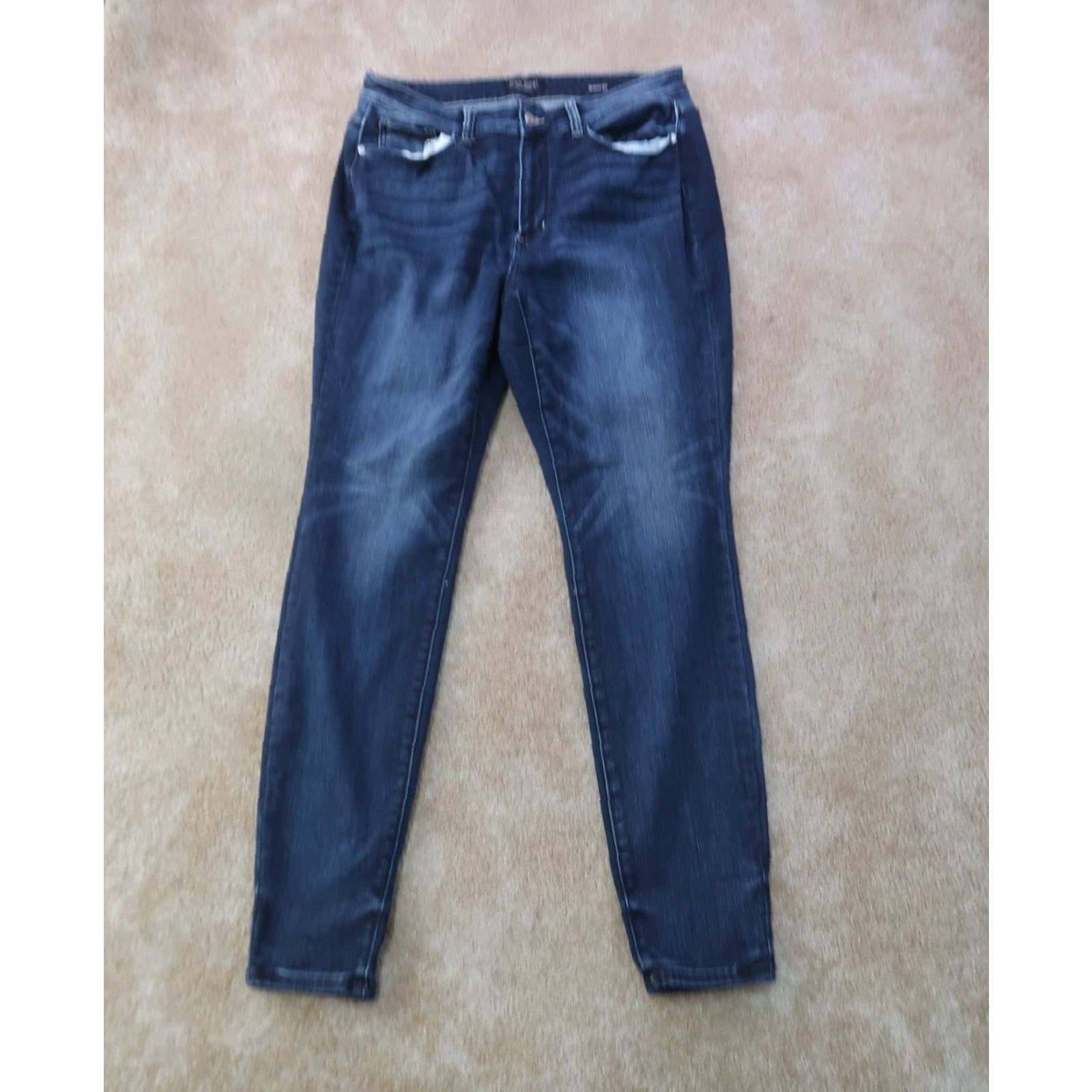 Denime Judy Blue Skinny Fit Jeans Women's 18w Blue Stretch Denim Mid Rise Size 40" / US 18 - 2 Thumbnail