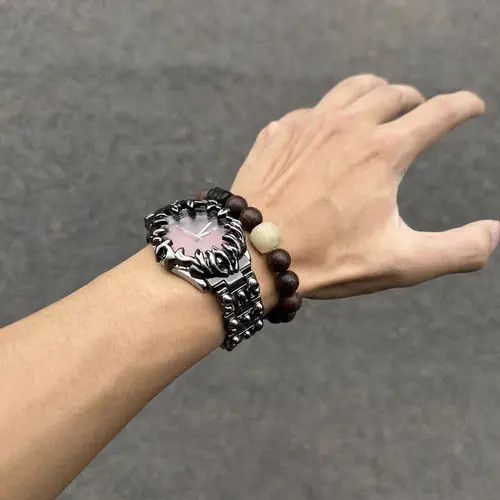VIBE Metal Watch - Flame Bezel, Sculpted Band - Statement Watch Size ONE SIZE - 8 Thumbnail