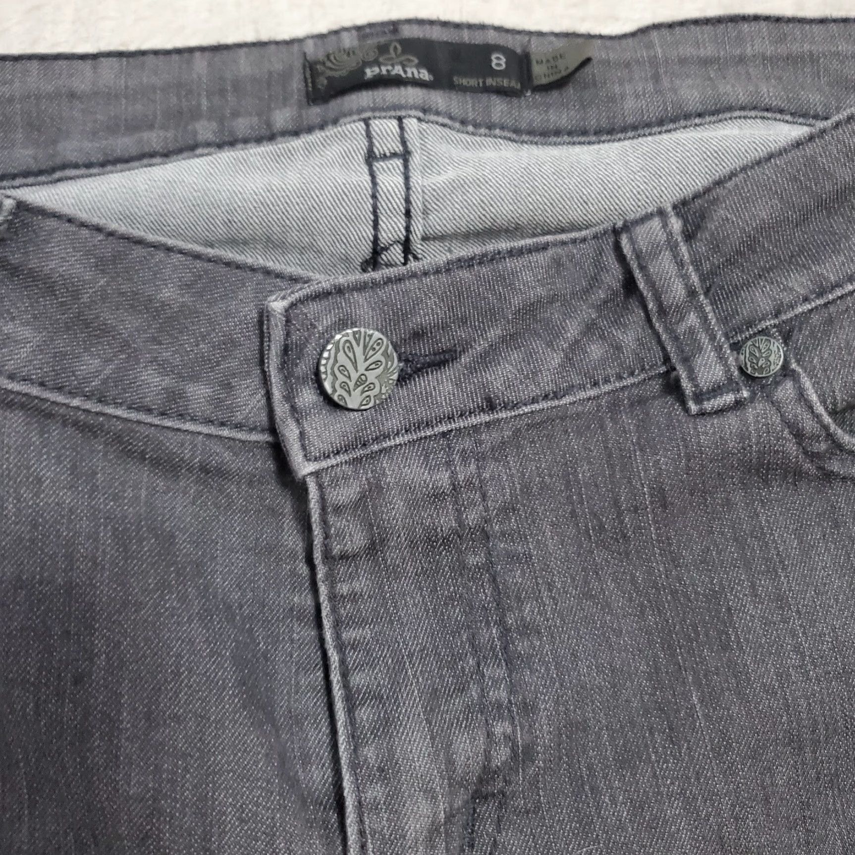 Prana VINTAGE Prana Jeans Women 8 Gray Low Rise Short Inseam Straight Leg Stretch 30X28 Size 30" / US 8 / IT 44 - 4 Thumbnail