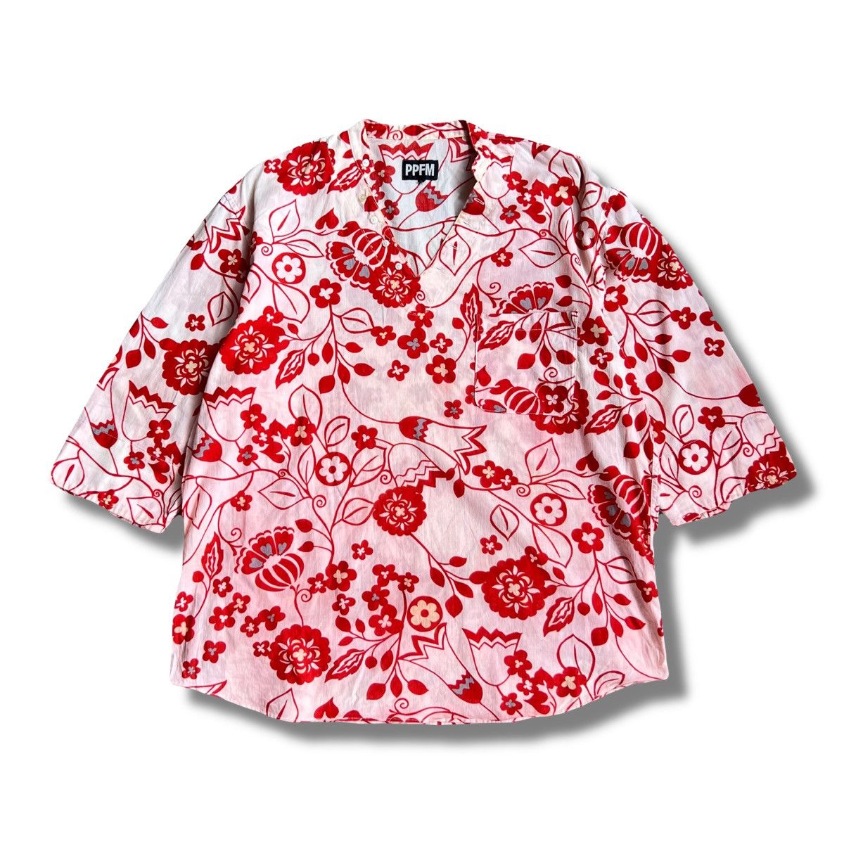 PPFM 2000s PPFM Floral Half Button Shirt Size US L / EU 52-54 / 3 - 1 Thumbnail