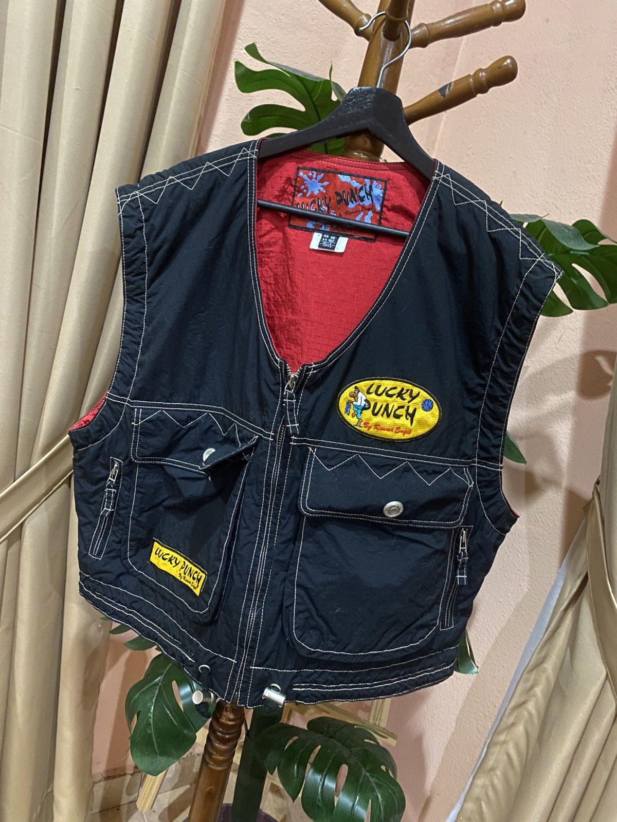 Vintage Lucky Punch by Rainer Engel Black Utility Vest with Patches Size US S / EU 44-46 / 1 - 2 Thumbnail