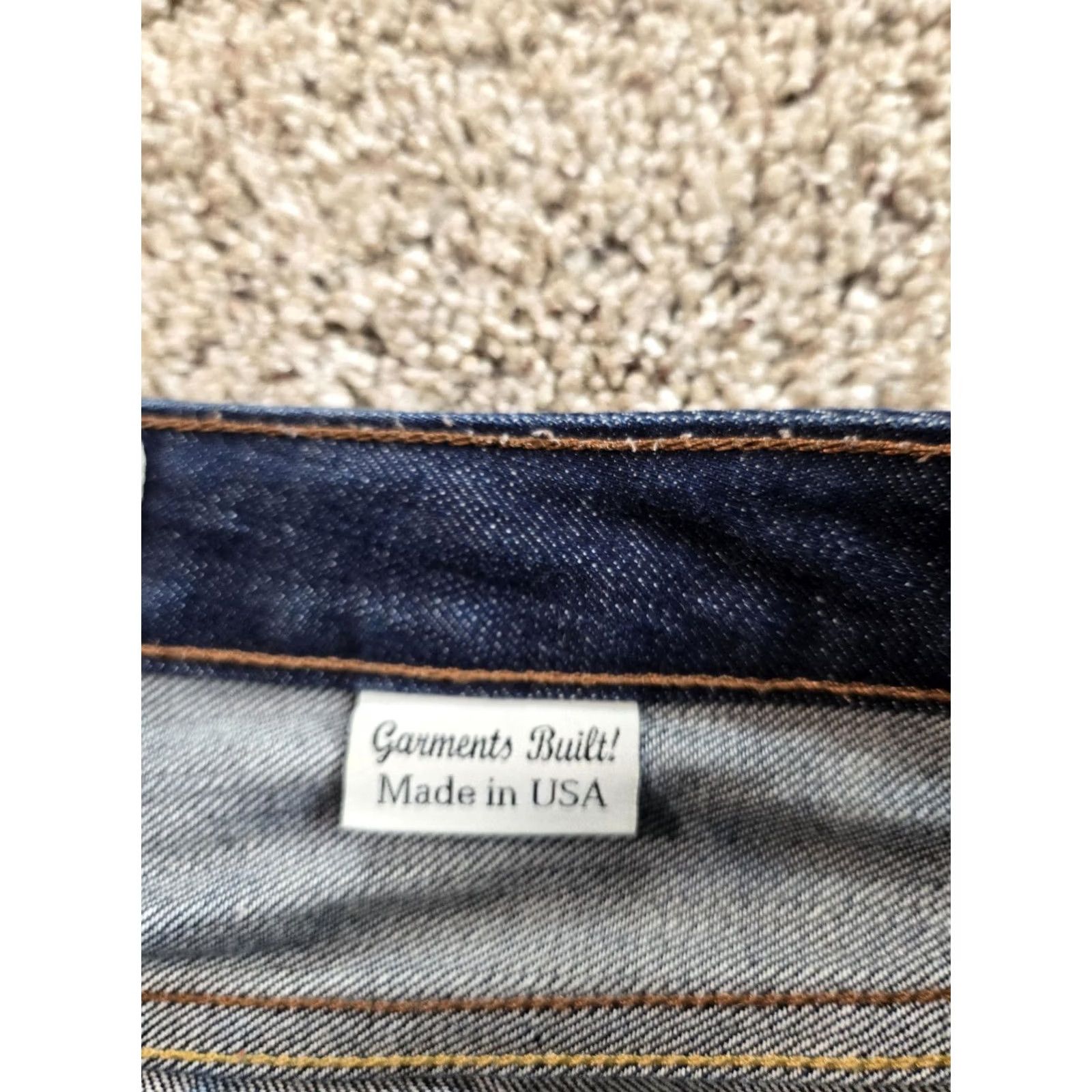 Railcar Fine Goods VINTAGE Railcar Skinny Jeans Womens Size 25 Blue Selvedge Low Rise Straight Leg USA Made Size 42" / US 20 - 6 Thumbnail