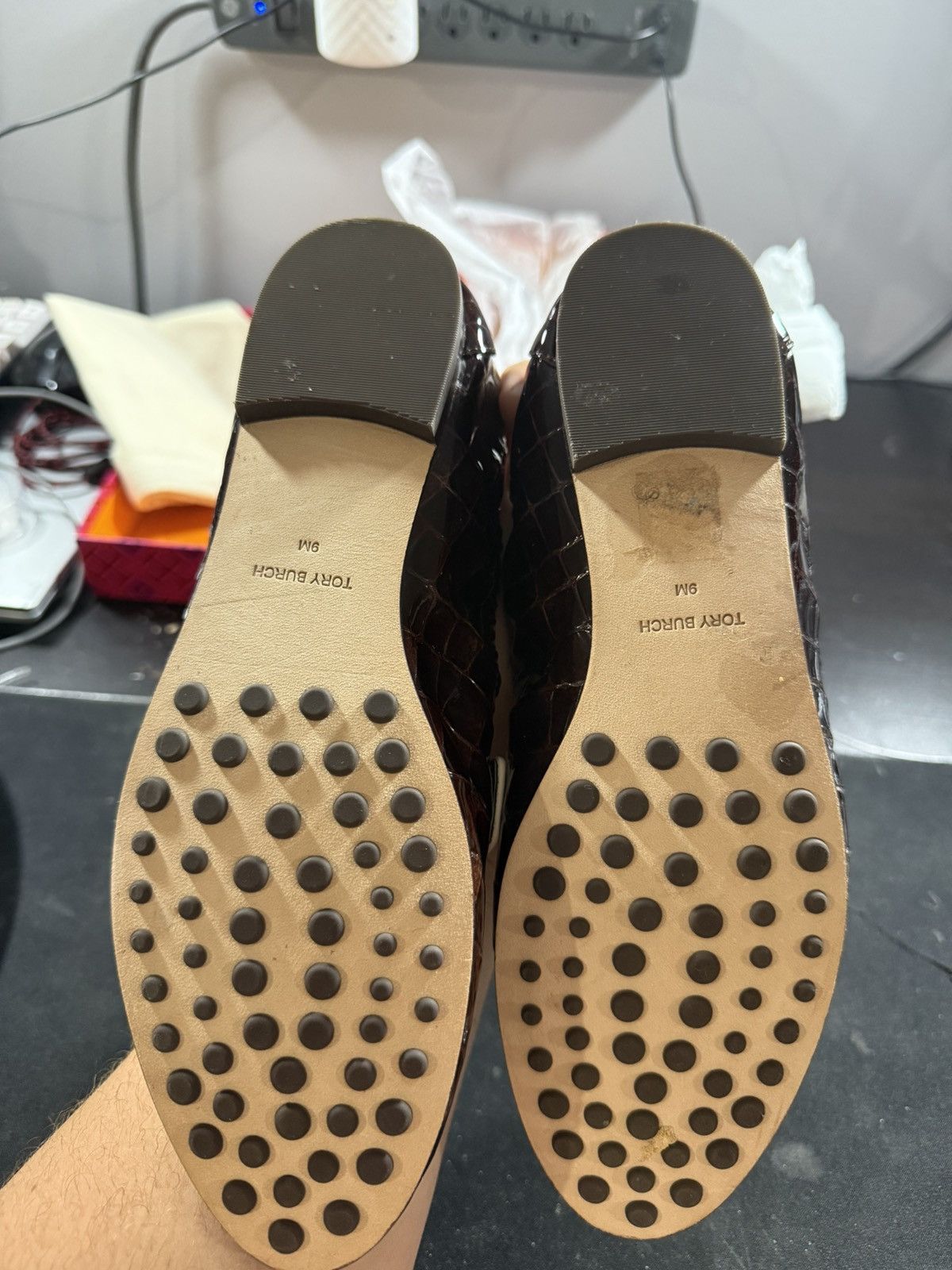 Tory Burch Ballet Loafer Croc Embossed Leather Size US 9 / IT 39 - 5 Thumbnail