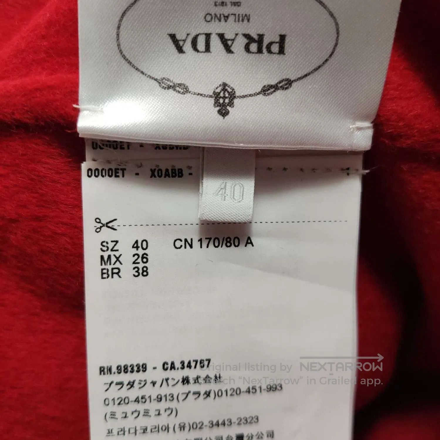 Prada Prada Red Wool Rabbit Fur Hooded Coat . Size US M / EU 48-50 / 2 - 7 Thumbnail