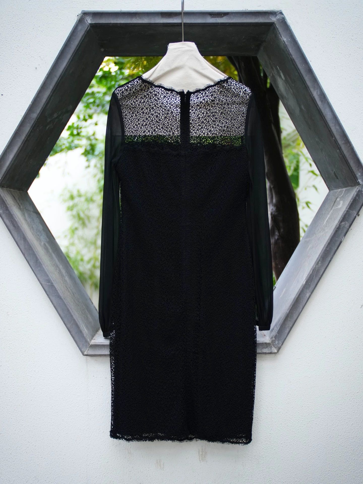 Escada Escada Silk Lace Wool Blend Dress 36 Women's Lined Size XS / US 0-2 / IT 36-38 - 4 Thumbnail