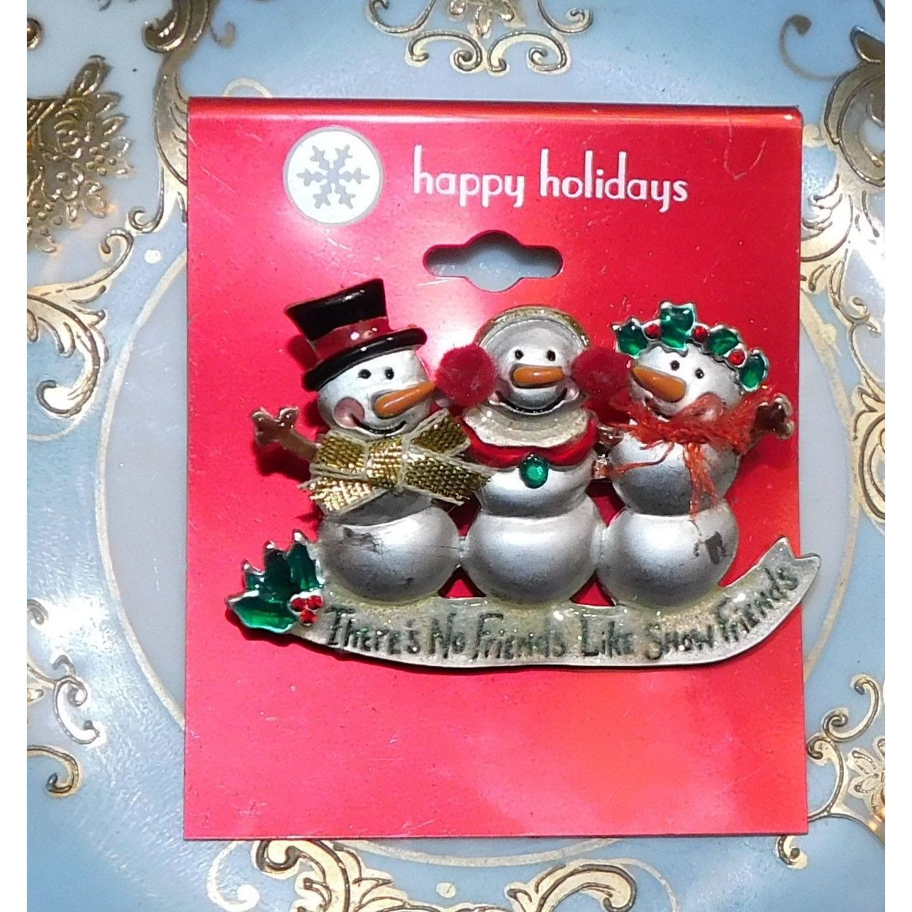 Other Vintage AJMC Snowman Friends Holiday Brooch Size ONE SIZE - 3 Thumbnail