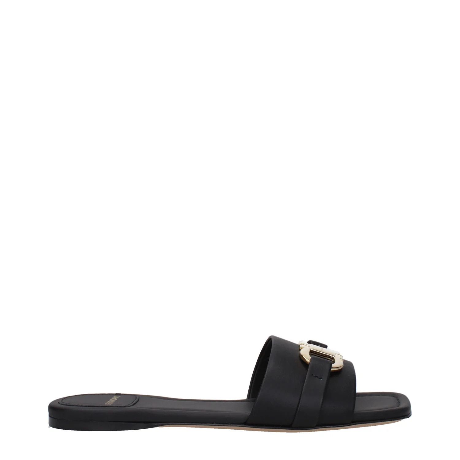 ob1o1e1224 Leather Slippers in Black