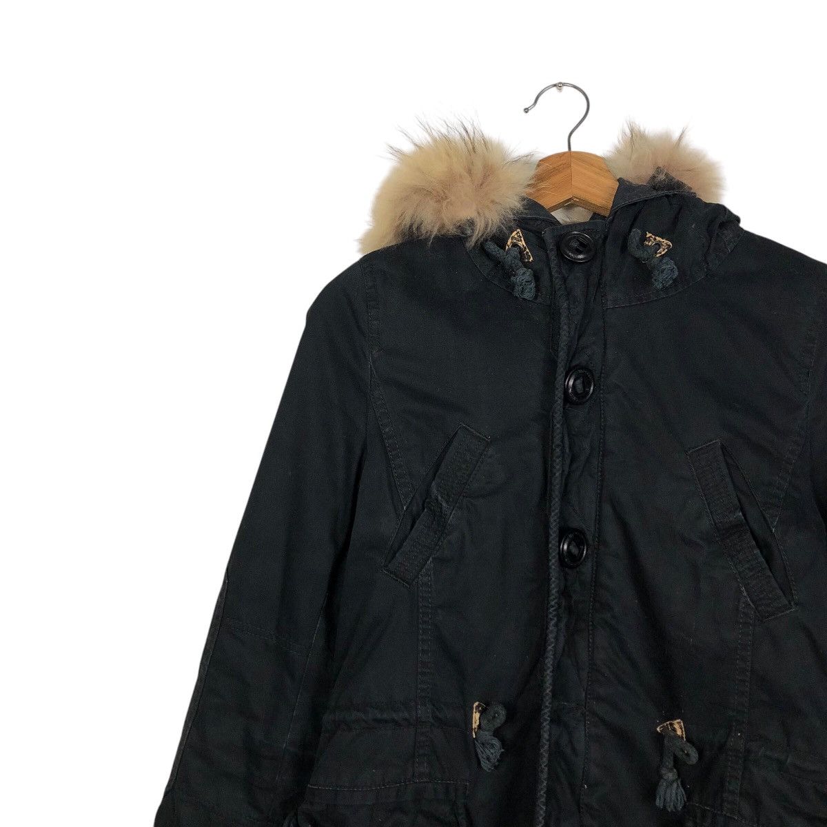 Japanese Brand Vintage Parka Jacket Moussy Military Design Mink Fur Hoodie Size US M / EU 48-50 / 2 - 8 Thumbnail