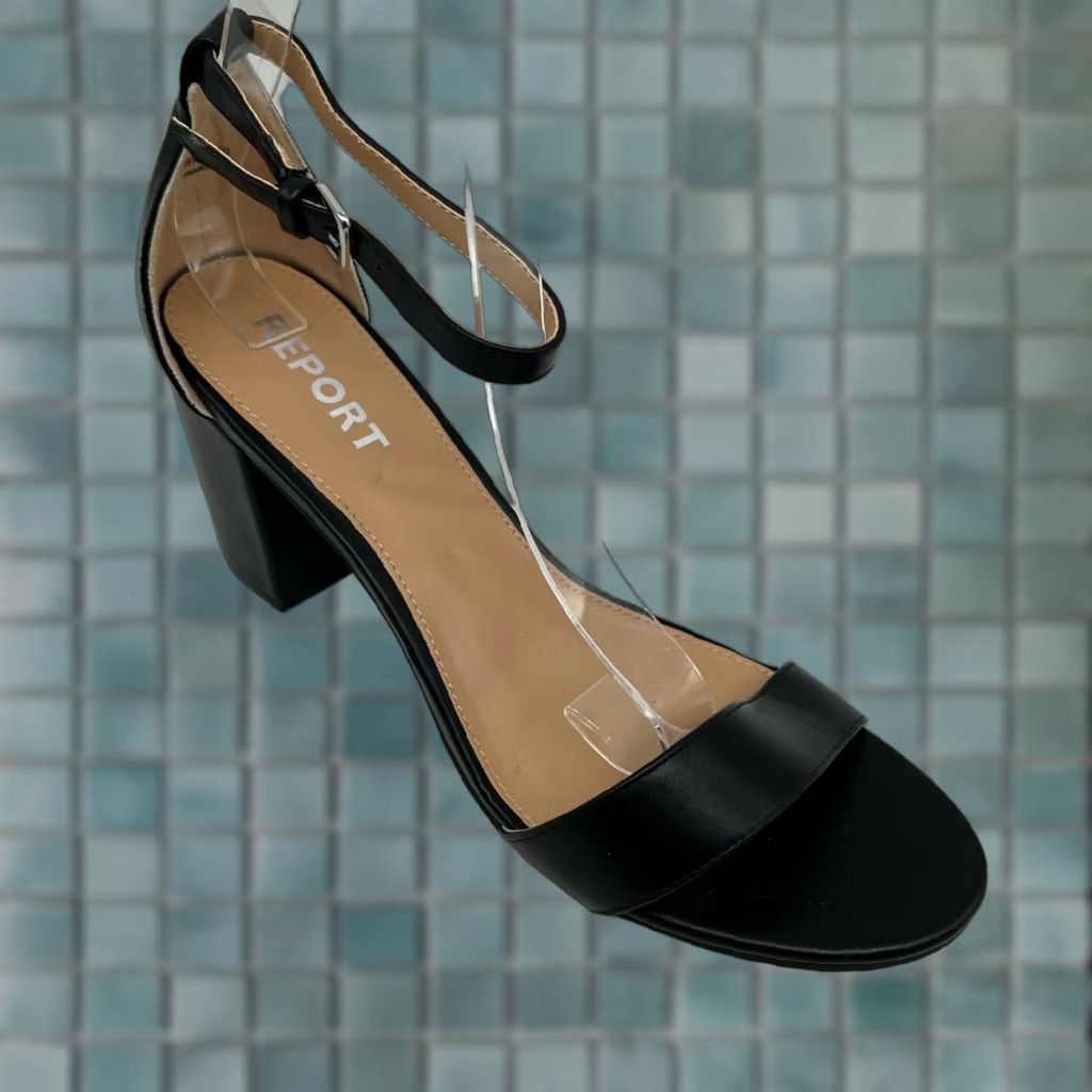 Vintage VINTAGE Report Womens Open Toe Strappy Block Heel Shoes Size 10 Black Comfort Party Size US 10 / IT 40 - 1 Thumbnail