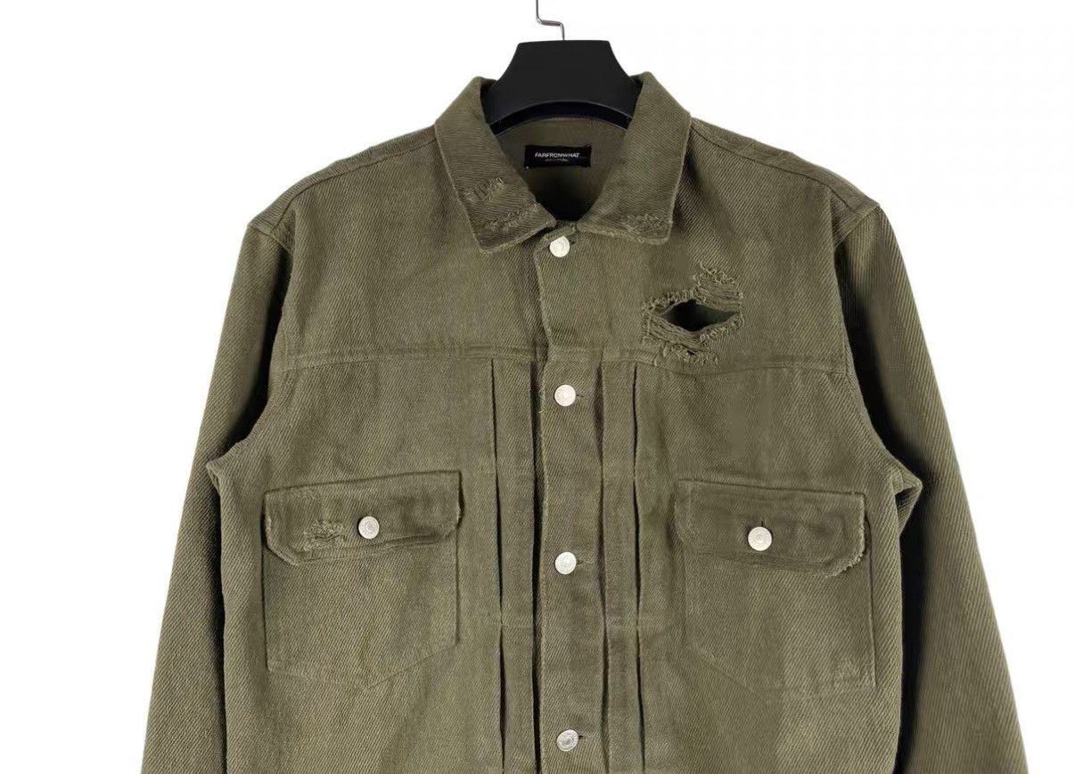 FAR FROM WHAT Far Archive 25SS Distressed Cropped Wide Denim Jacket J31 Size US S / EU 44-46 / 1 - 3 Thumbnail