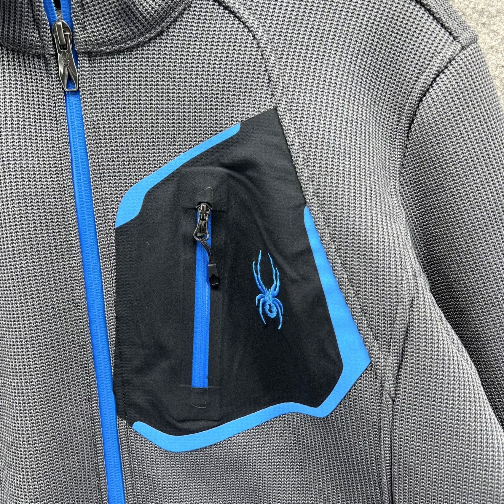 Spyder Spyder Jacket Mens Medium Gray Blue Full Zip Fleece Softshell Style 415029 Size US M / EU 48-50 / 2 - 4 Thumbnail