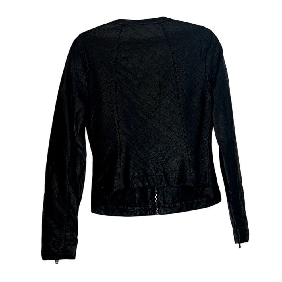 Harve Benard Harve Benard Quilted Black Faux Leather Moto Jacket S NWT Size S / US 4 / IT 40 - 3 Thumbnail