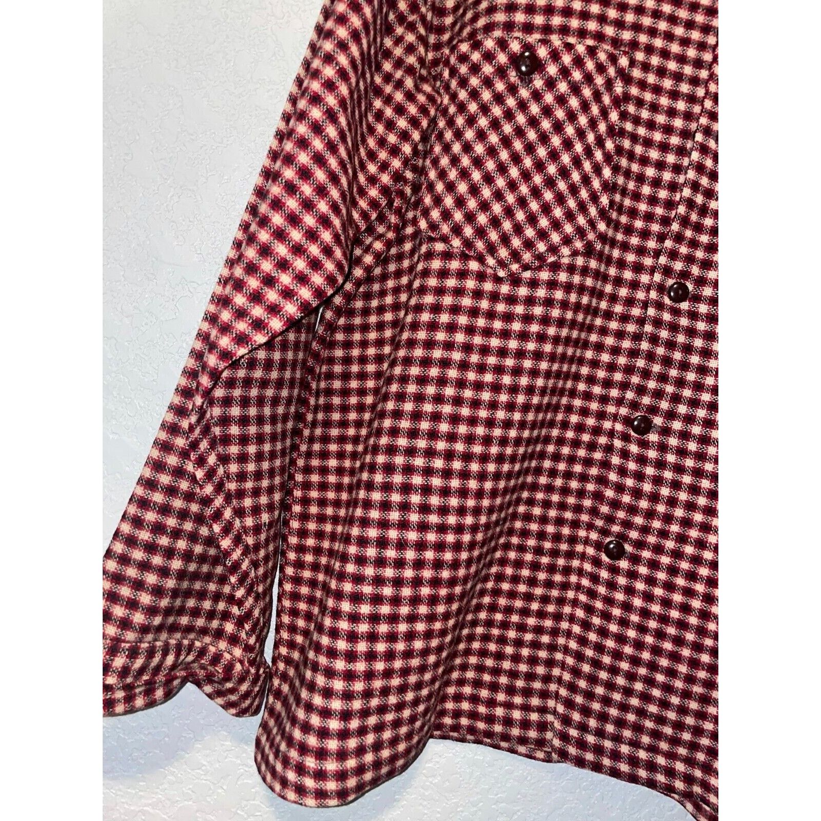 Chippewa 1960s Vintage Chippewa Wool Red Button Down Looped Shirt 60s Size US XL / EU 56 / 4 - 6 Thumbnail