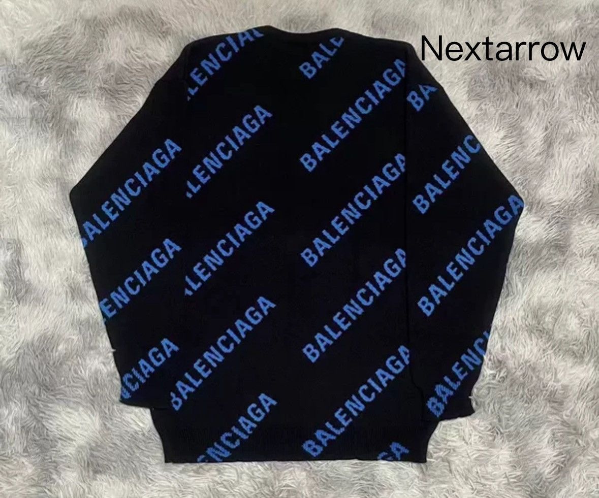 Balenciaga Balenciaga Blue Black Bullet Screen Letter Logo Sweater Size US XS / EU 42 / 0 - 2 Thumbnail