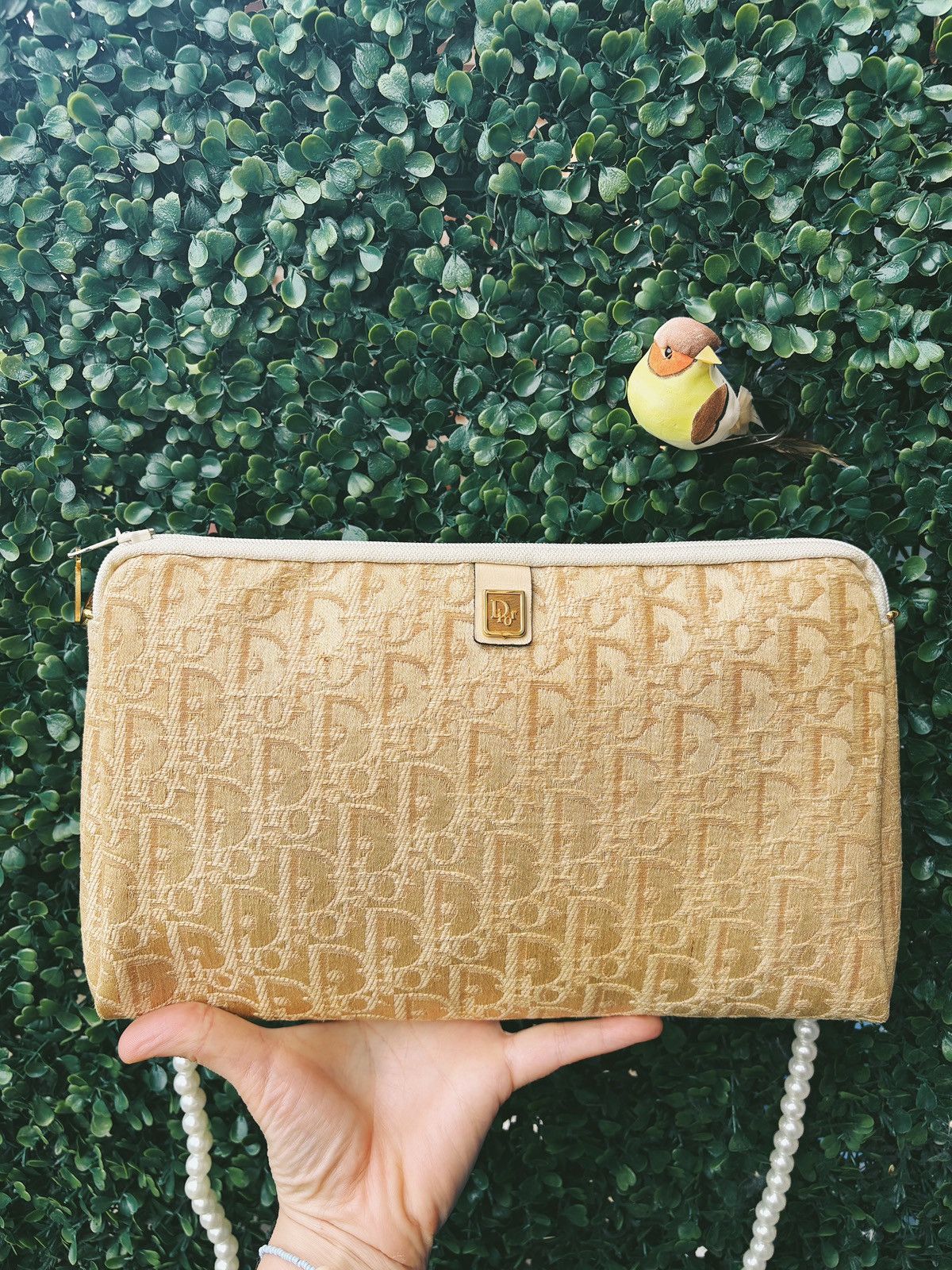 Dior Christian Dior raffia pouch with Woven monogram Size ONE SIZE - 7 Thumbnail