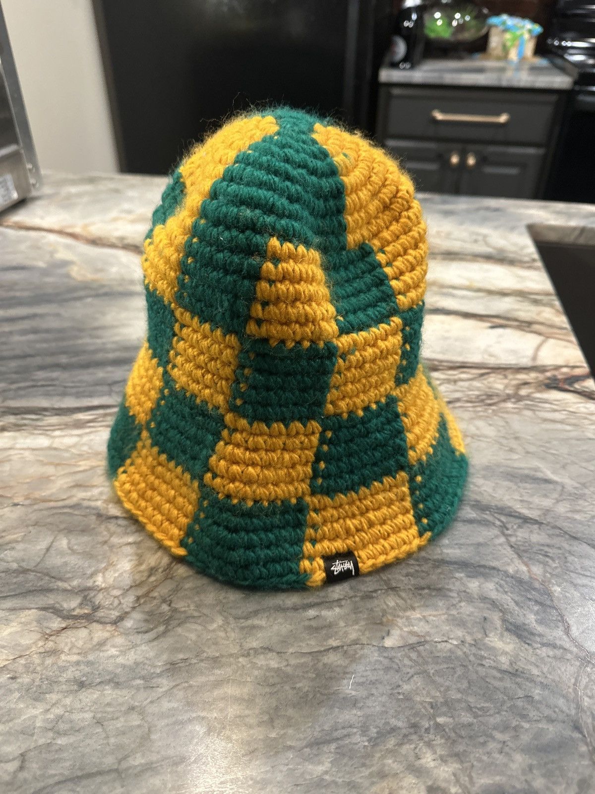 Stussy Stussy yellow and green crochet bucket hat Size ONE SIZE - 1 Thumbnail