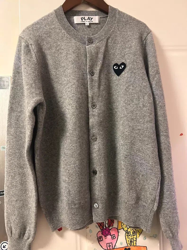 Comme des Garcons Comme Des Garcons Grey Wool Knit Cardigan Size L / US 10 / IT 46 - 1 Thumbnail