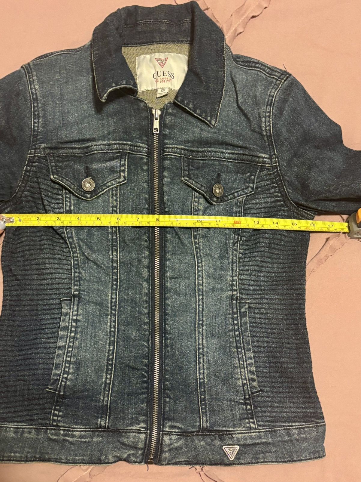 Guess Guess Denim Zippered Moto Jacket Size Small - EUC Size S / US 4 / IT 40 - 7 Thumbnail