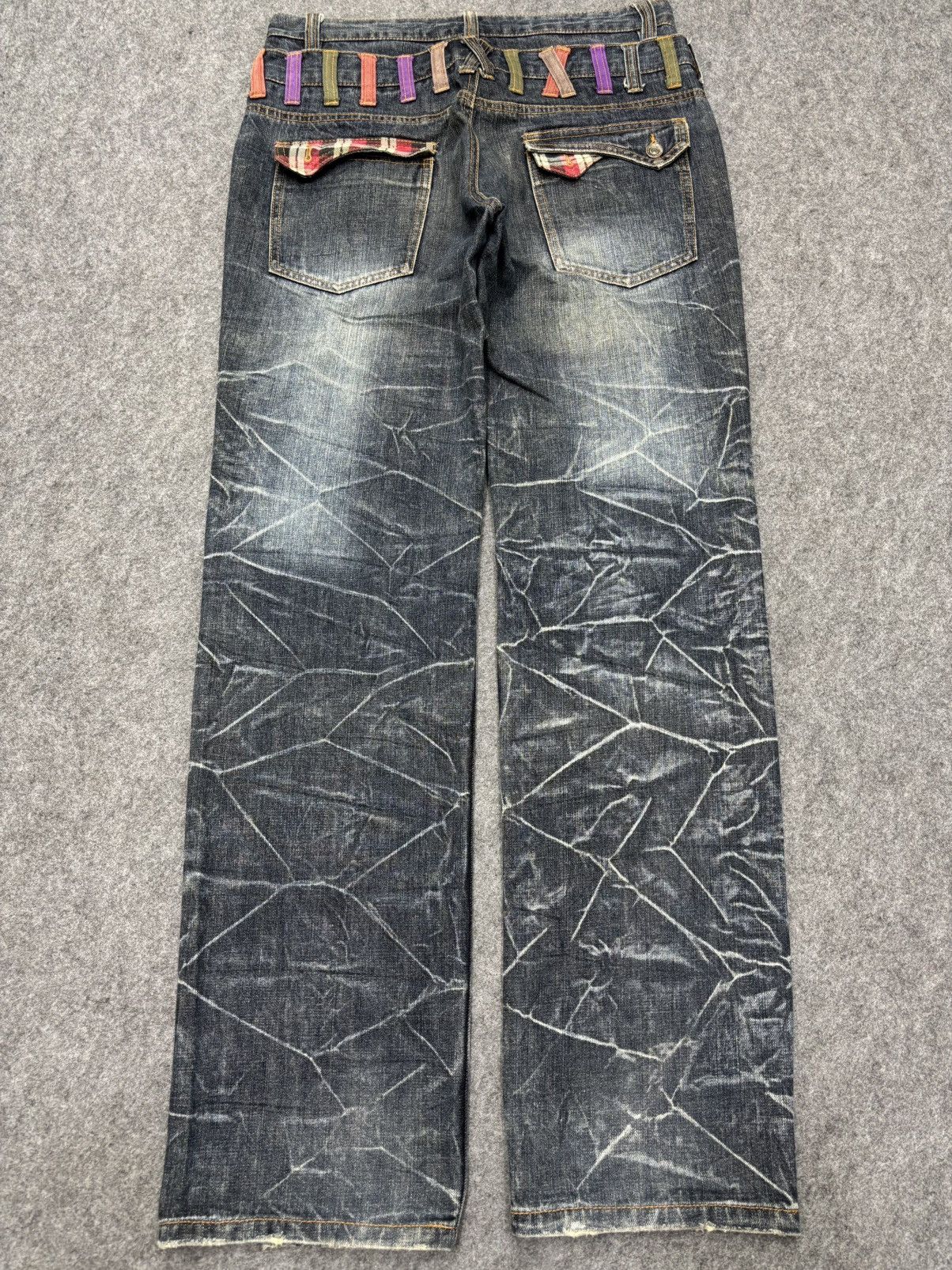 Japanese Brand 💥Double Waist💥Insane Nylaus Folding Fades Style Denim F657 Size US 33 - 21 Thumbnail