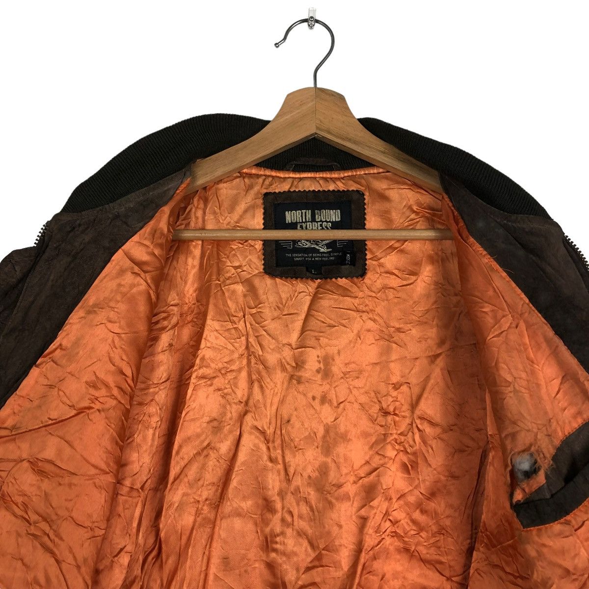 Vintage 🔥90’s Vintage Bomber Leather Jacket North Bound Big Logo Size US L / EU 52-54 / 3 - 11 Thumbnail