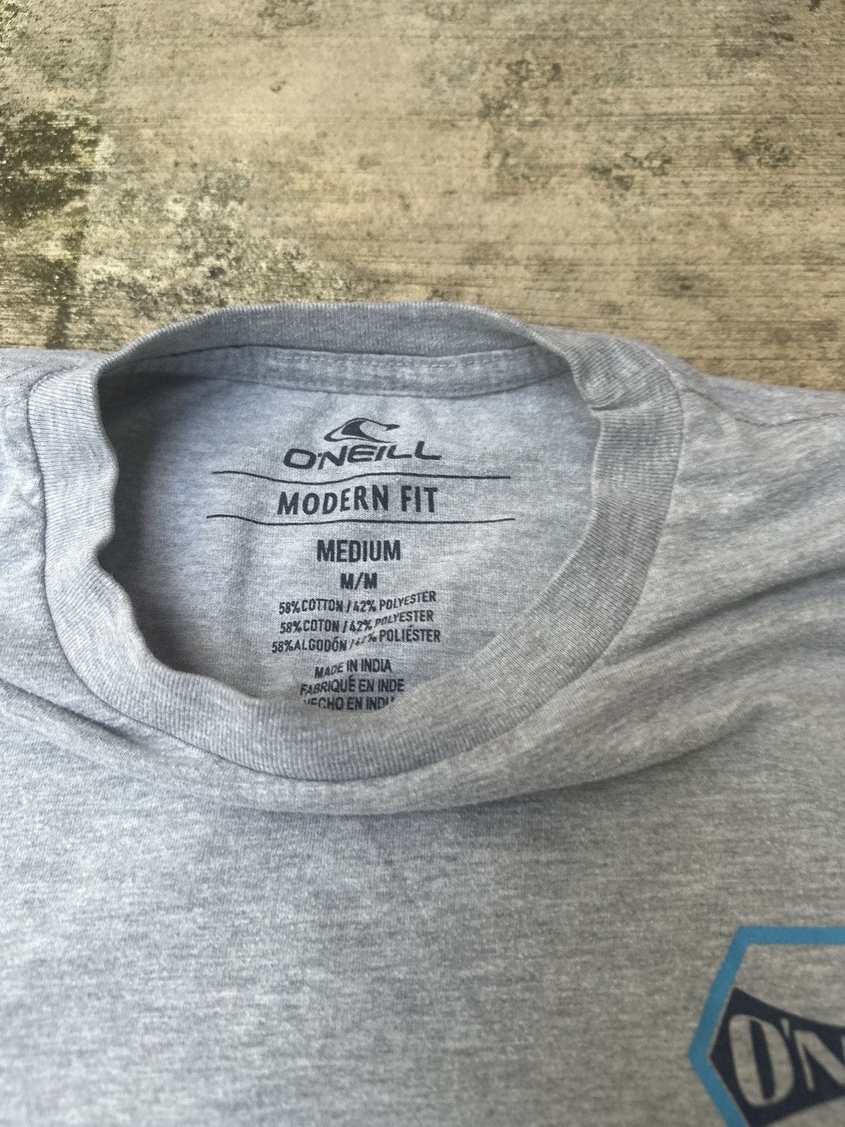 O'Neill × Vintage Vintage 90s Gray O’Neil Surfwear Tee Shirt Medium Size US M / EU 48-50 / 2 - 4 Thumbnail