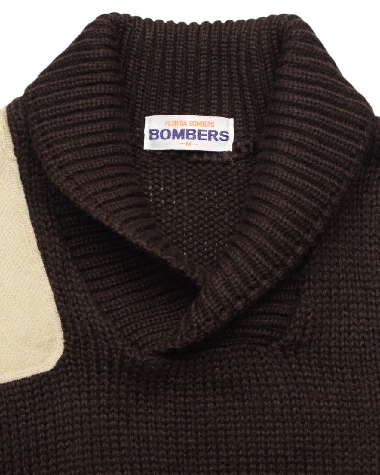 Vintage FLORIDA BOMBERS HEAVY KNIT SHAWL COLLAR QUILTED SWEATER Size US M / EU 48-50 / 2 - 2 Thumbnail