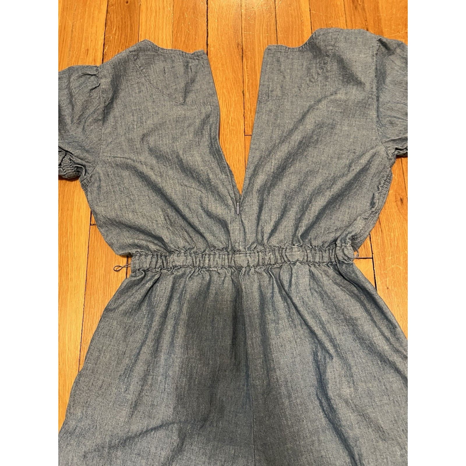 J.Crew J.Crew Ruffle Chambr Jumpsuit 2 Denim Cotton No Belt A003110 Size 26" / US 2 / IT 38 - 12 Thumbnail