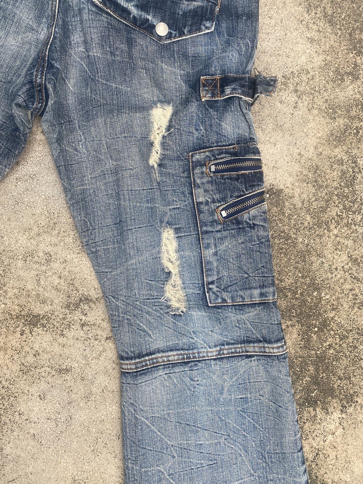 If Six Was Nine × Japanese Brand Flare Jeans Semantic Design Cargo Multipocket Bootcut Size US 33 - 18 Thumbnail
