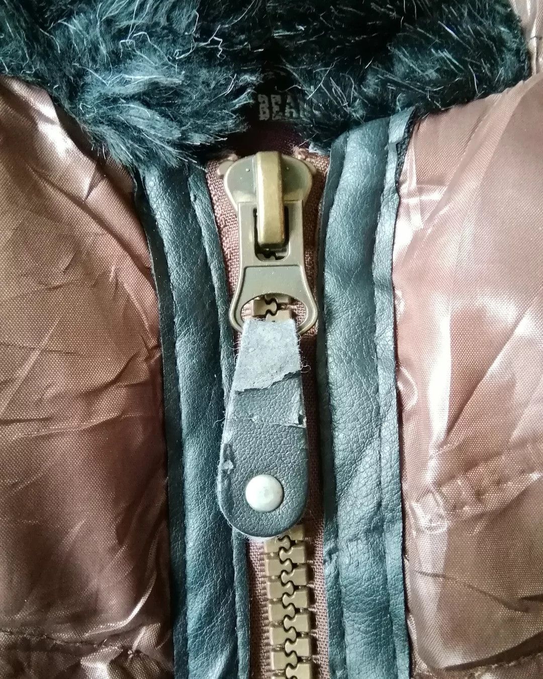 GOA Beans House Military Faux Fur Trimmed Puffer Bomber Jacket Size US L / EU 52-54 / 3 - 9 Thumbnail
