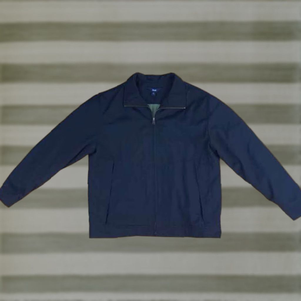 Gap Gap Jacket Bomber Jacket Men XL Navy Lightly Insulated Pockets Zip Spring Canvas Cotton-Nylon Classic Casual Fashion Size US XL / EU 56 / 4 - 1 Thumbnail