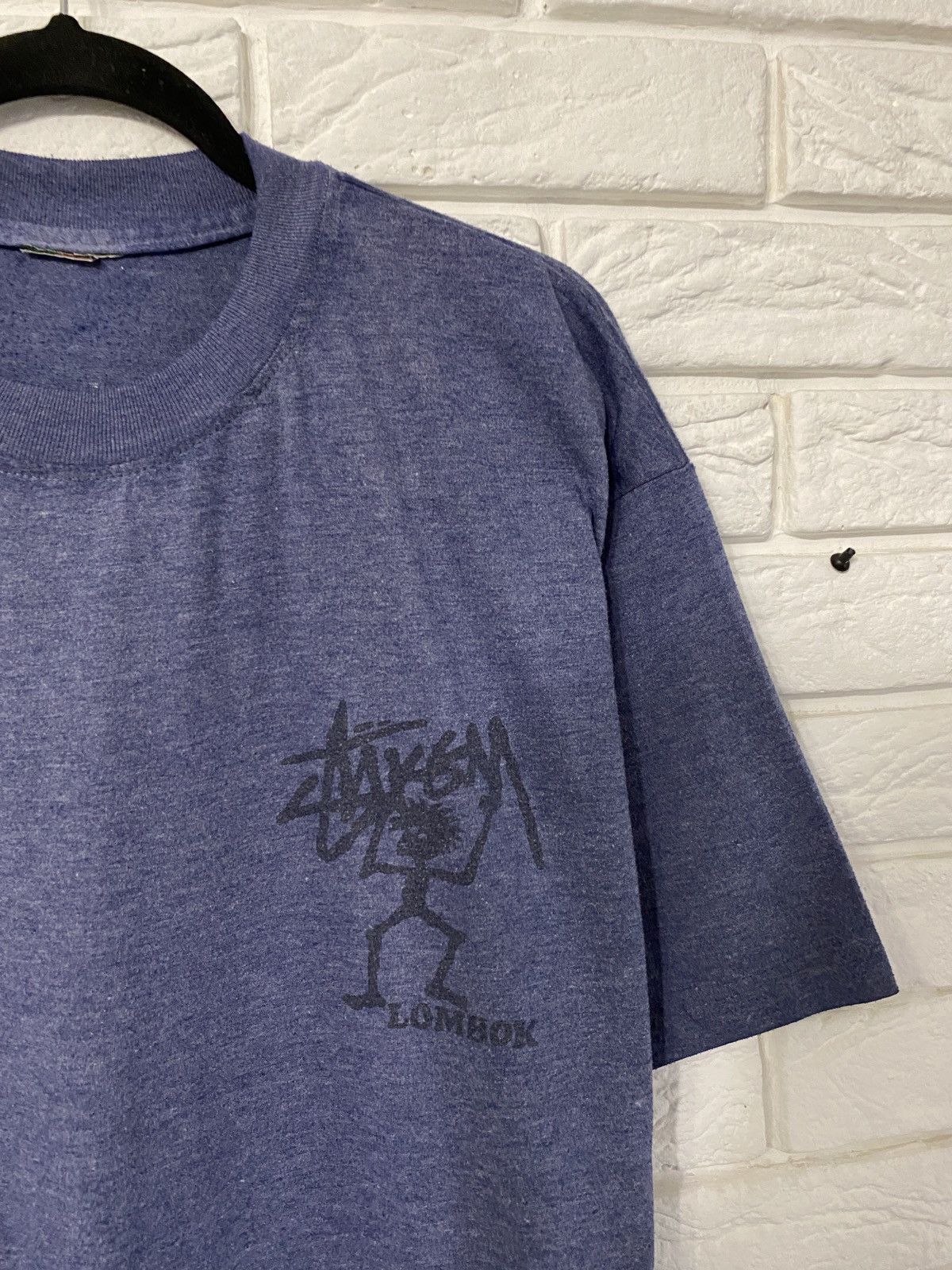 Stussy × Vintage Vintage 90's Stussy Lombok Stickman T- Shirt Size US XL / EU 56 / 4 - 3 Thumbnail