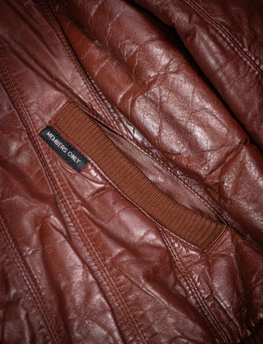 Members Only Vintage Members Only Leather Bomber Jacket Oxblood Brown Size US S / EU 44-46 / 1 - 3 Thumbnail