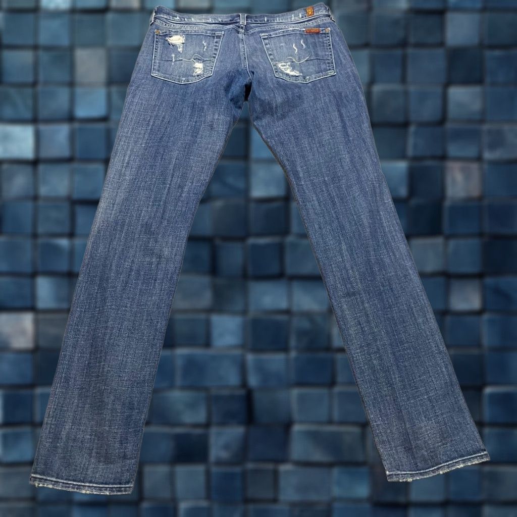 7 For All Mankind 7 For All Mankind Jeans Womens Slim Skinny Low Rise Blue Denim 31 Inseam 32 Stretch 5-Pocket Roxanne Size 24" / US 00 / IT 34 - 1 Thumbnail